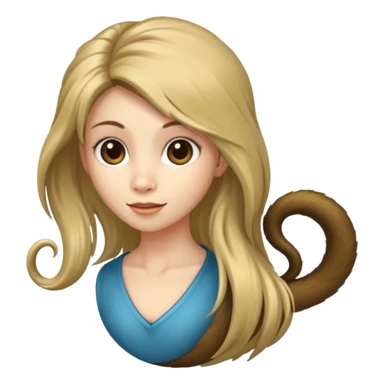 female with monkey tail, mame the tail clear sticker