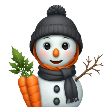 snowman with cucumbers on eyes sticker