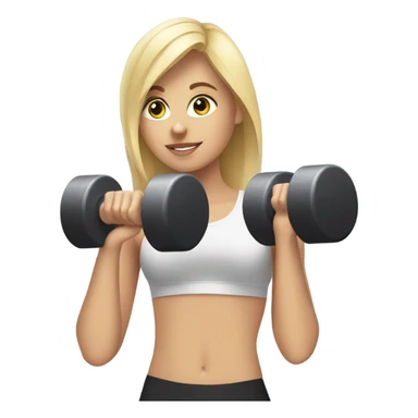 Blonde Girl with dumbells sticker