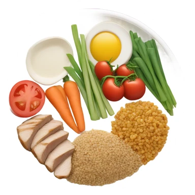 round white plate with healthy food sticker