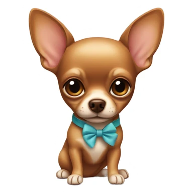 Brown chihuahua with a bow  sticker
