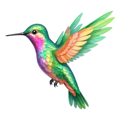 mostly peach pink and yellow-green, mint humming bird sticker