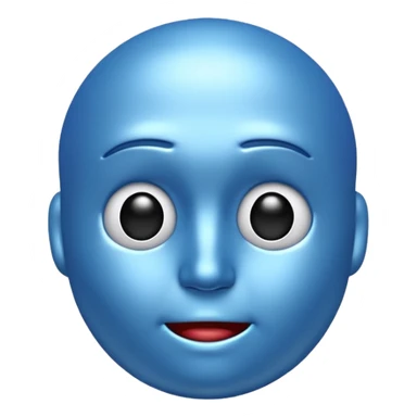 "blue 3D faced emoji, sigma judging look, cold phonk style, high detail" sticker