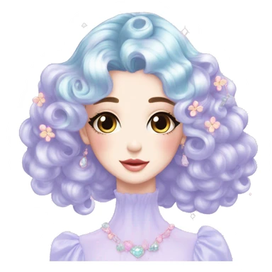 Dreamy pretty VOGUE elegant kawaii shiny pastel lady pastelcore kawaii beautiful hair fairycore cottagecore jewels trending aesthetic sticker
