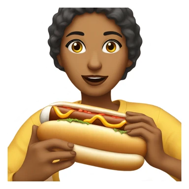 Heba Nowyhed eating a hot dog sticker