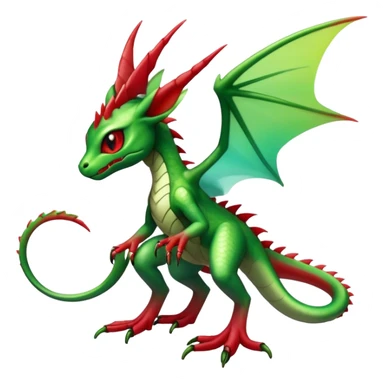 Cool Edgy Green Red ethereal badass punky Fionbri-Vernid-Trico-Flygon-animal-creature full body sticker