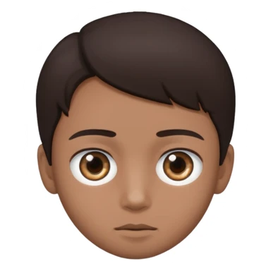 Dark brown hair, make the boy mixed race and is a boy and make his eye a bit smaller sticker