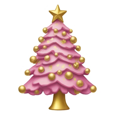 Christmas tree with gold and pink  sticker