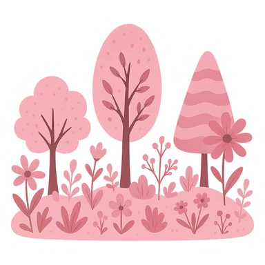 pink nature, no background sticker