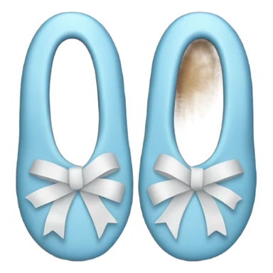 Light blue slippers with white ribbons  sticker