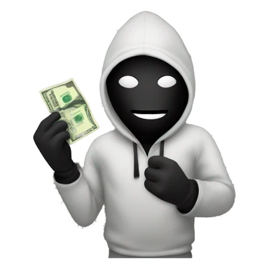 robber Emoji with a money bag sticker