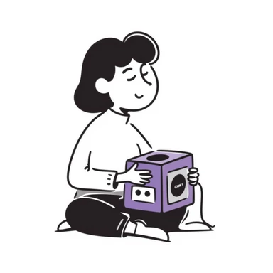 a person play with the gamecube sticker