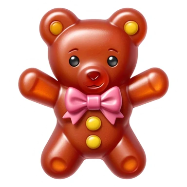 SPAM MEAT boy gummy bear with bow sticker