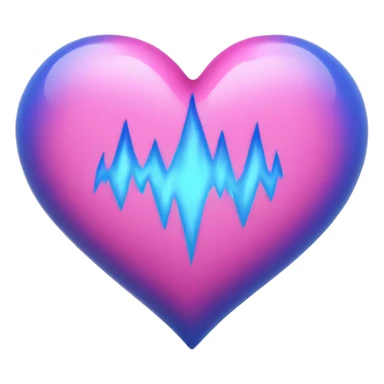 Pink heart with blue flames sticker