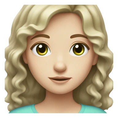 Pale girl with wavy brunette hair and one blue eye and one green eye  sticker