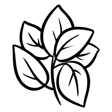 Fresh basil herb with multiple leaves sticker