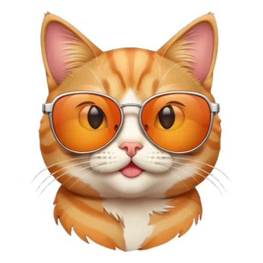 cat wearing sunglasses, emoji style, winking sticker