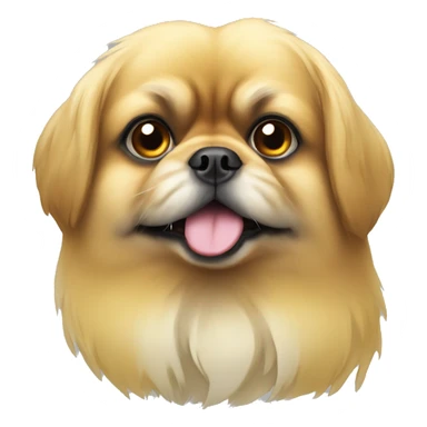 yellow pekingese with a white spot on the forehead sticker