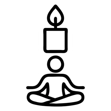 icon on the theme of yoga candle classes.  sticker