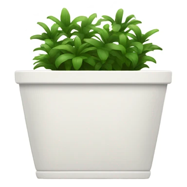 Long white rectangular flower pot with green plants only sticker