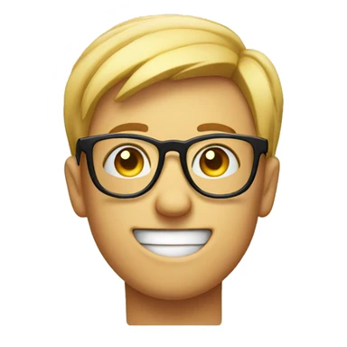 Smile with nerd glasses and finger point sticker