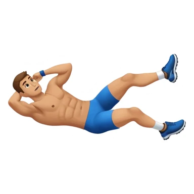 man bicycle-crunches exercise sticker