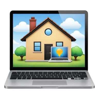 3rd emoji, but I want a blob to be inside thethat house, working in mac laptop, which is seen from window sticker