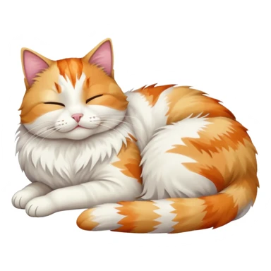 full body colourful light patched calico + white tabby cat sleeping sticker