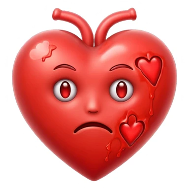 Toxic red Heart
 sticker