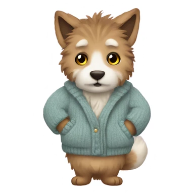A furry cardigan sticker