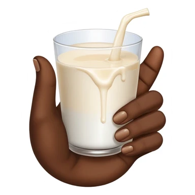 Dark skin tone hand with milk running down fingers sticker