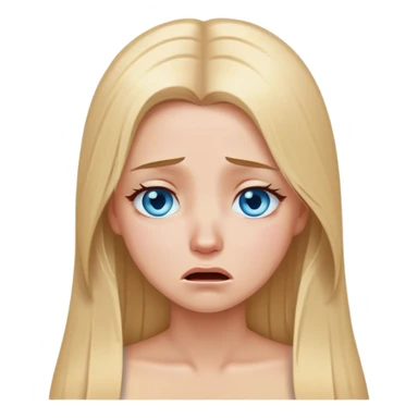 beautiful white girl with long straight blonde hair und blue eyes crying sticker