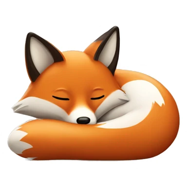 fox curled up  sticker