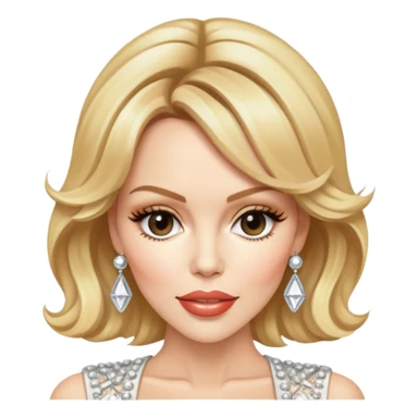 Kylie Minogue with blonde hair and glamorous outfit sticker