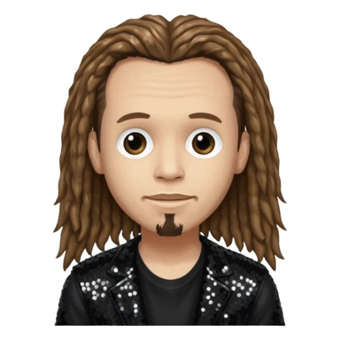 James Munky Shaffer from Korn with long light brown hair, light skin, black sequin outfit sticker