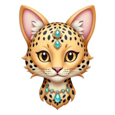 Small Fairy-like Gembond Torracat-Leopard-goddess  sticker