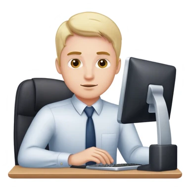 The scene where the male protagonist Mark in Life Cutting works in the office sticker