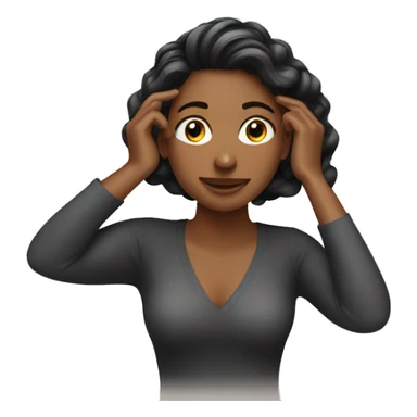 a woman doing her hair sticker