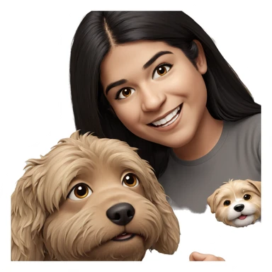 girl smiling with dog sticker