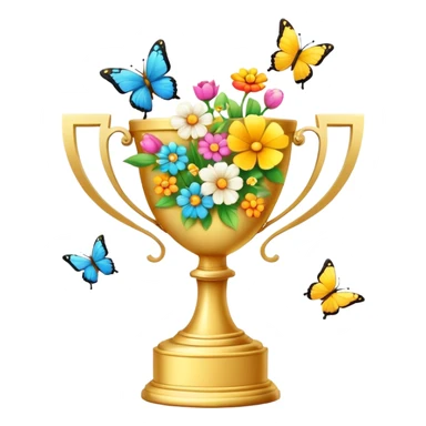 spring trophy with flowers and butterflies sticker