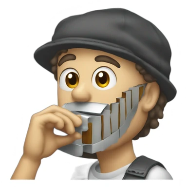 Paul Lassey playing harmonica sticker