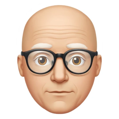 Bald white man with glasses sticker