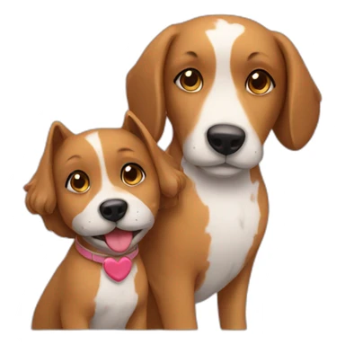 love dog and girl sticker
