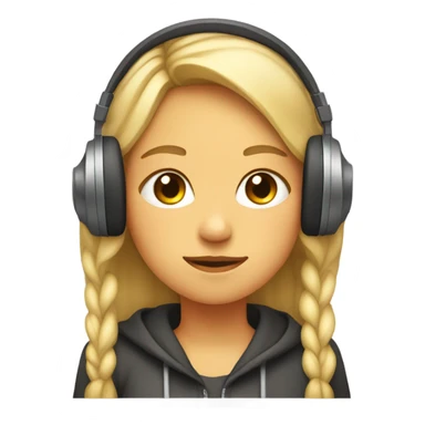 Girl listening to music  sticker