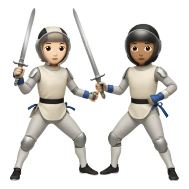 Two people who are fencing sticker
