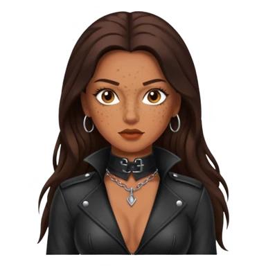 Tan skin with freckles, long dark hair, hazel eyes Dominatrix  sticker