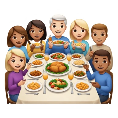 people eating dinner together sticker