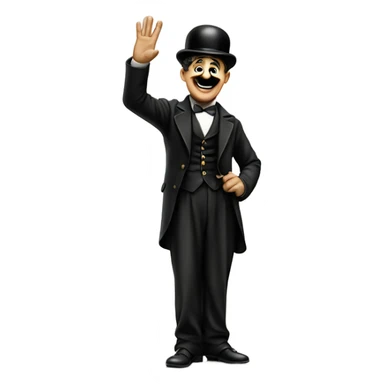 charlie chaplin raising his hand sticker