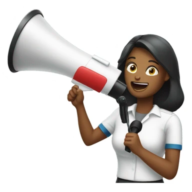 sHr women making an announcement with a megaphone sticker