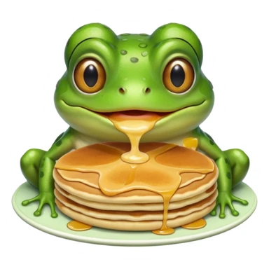 Frog eating pancakes  sticker